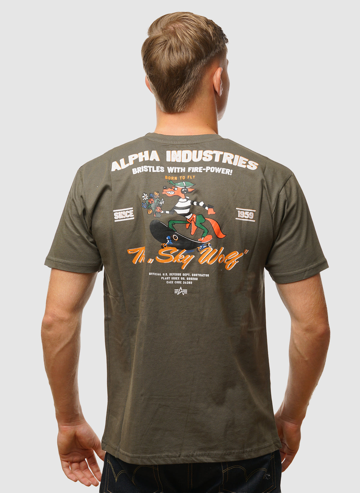 Sky Wolf T-Shirt - Mud Olive