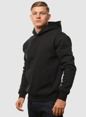 Label Back Print Hoodie - Black