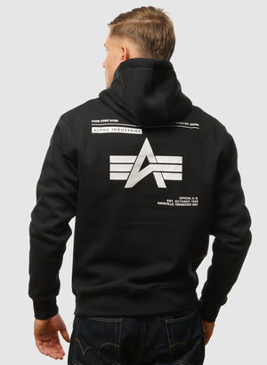 Label Back Print Hoodie - Black