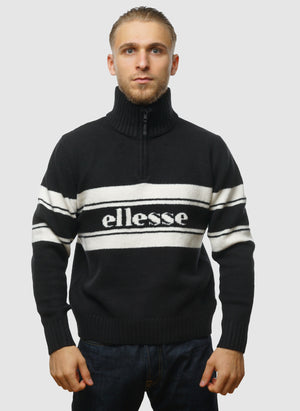 Palloni Knitted 1/4 Zip Sweatshirt - Black