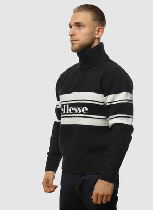 Palloni Knitted 1/4 Zip Sweatshirt - Black