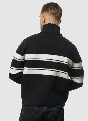 Palloni Knitted 1/4 Zip Sweatshirt - Black