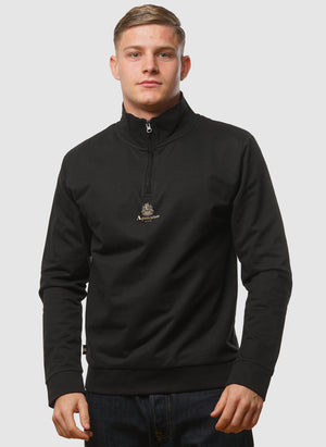 Small Logo Quarter Zip - Black