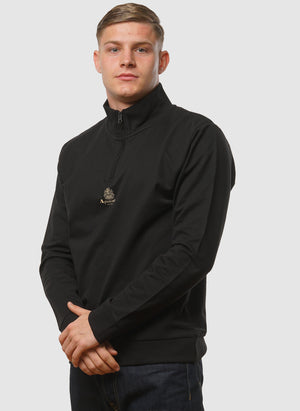 Small Logo Quarter Zip - Black