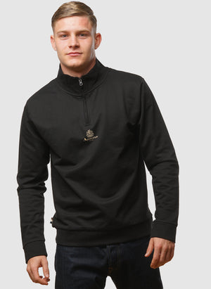 Small Logo Quarter Zip - Black