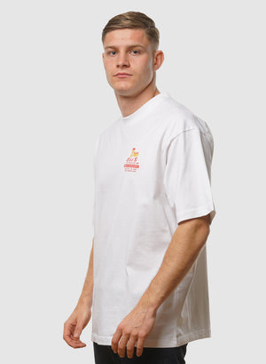 Loose Bee T-Shirt Stadium Grahic - White/Paprika