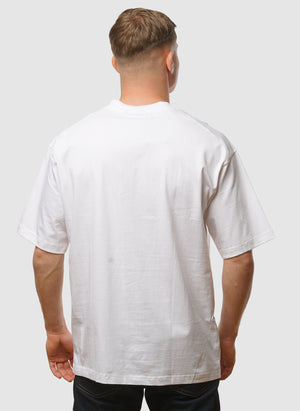 Loose Bee T-Shirt Stadium Grahic - White/Paprika
