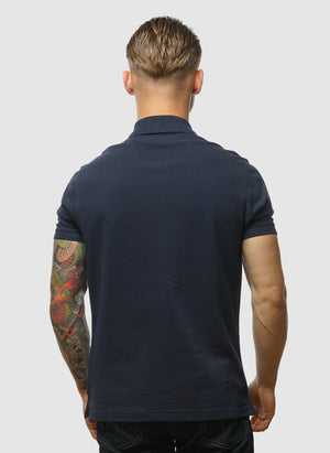 Tartan Pique Polo Shirt - New Navy