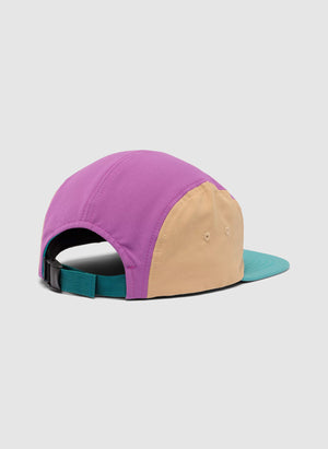 Creek Side 5 Panel Cap - Teal/Razzle