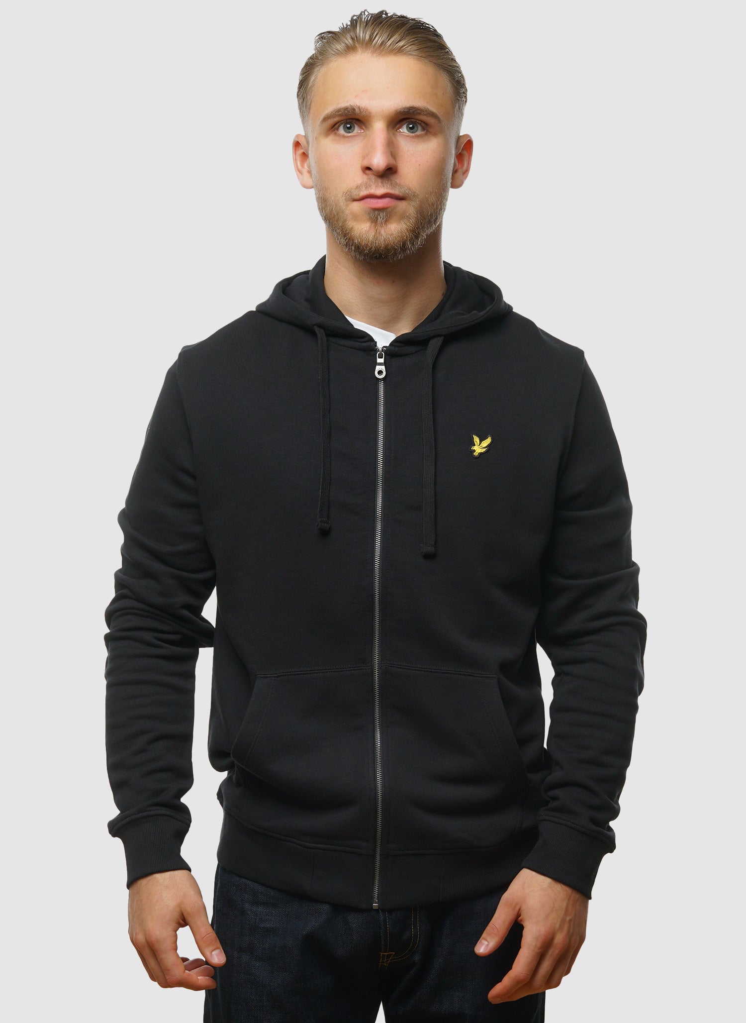 Zip Through Hoodie - Jet Black