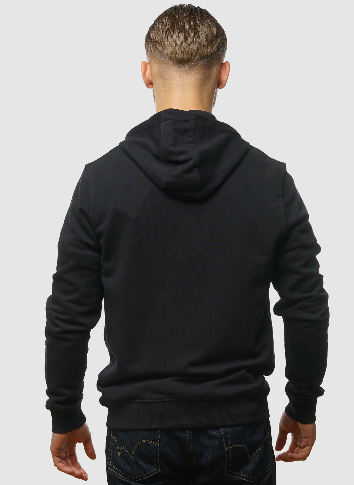 Zip Through Hoodie - Jet Black