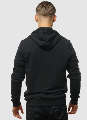 Zip Through Hoodie - Jet Black