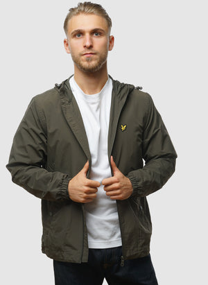 Zip Through Hooded Jacket - Olive