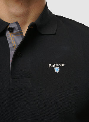Tartan Pique Polo Shirt - Black