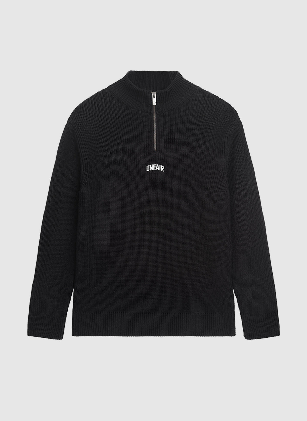Heavy Knitted Halfzip Sweatshirt - Black