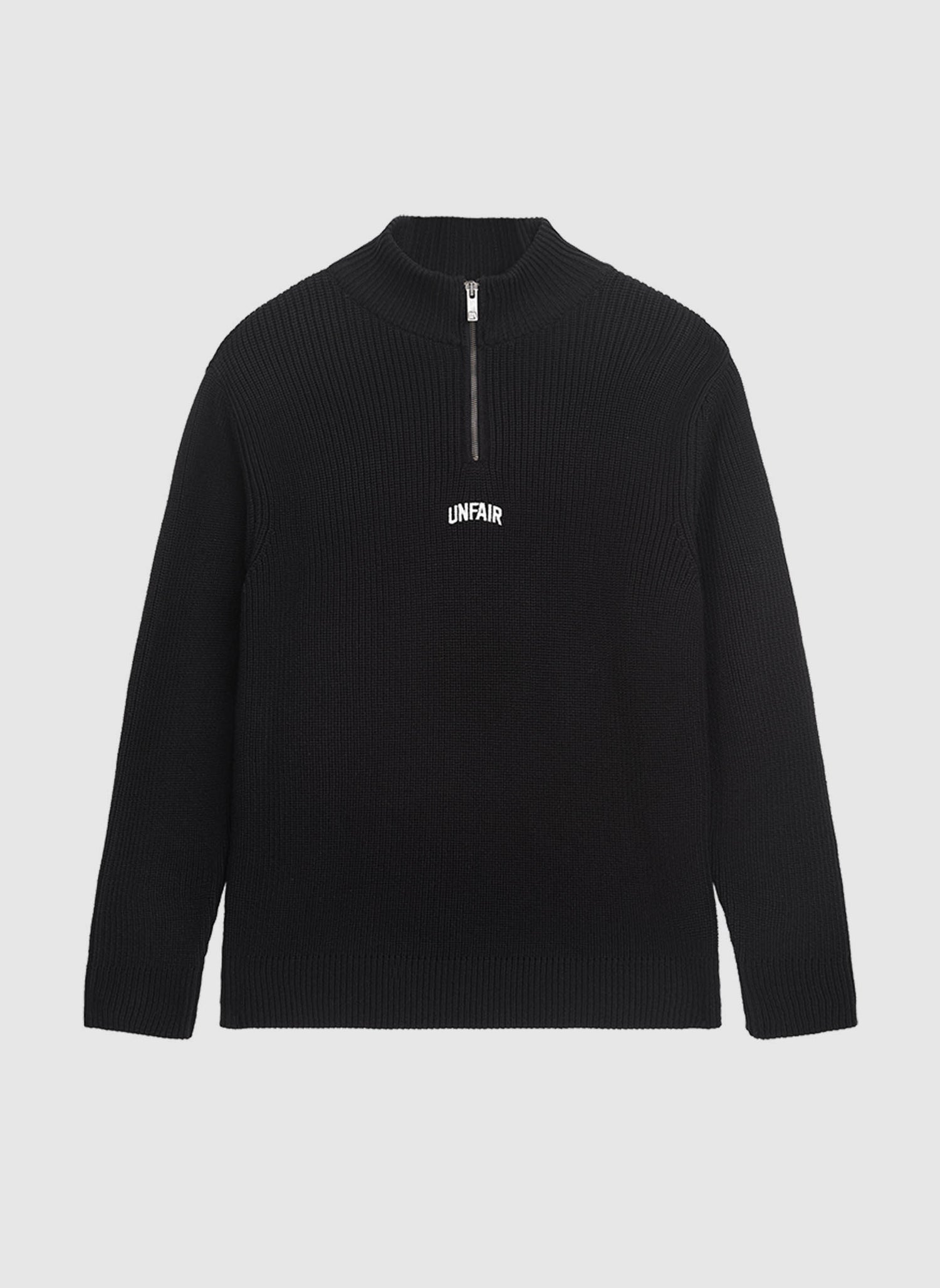 Heavy Knitted Halfzip Sweatshirt - Black