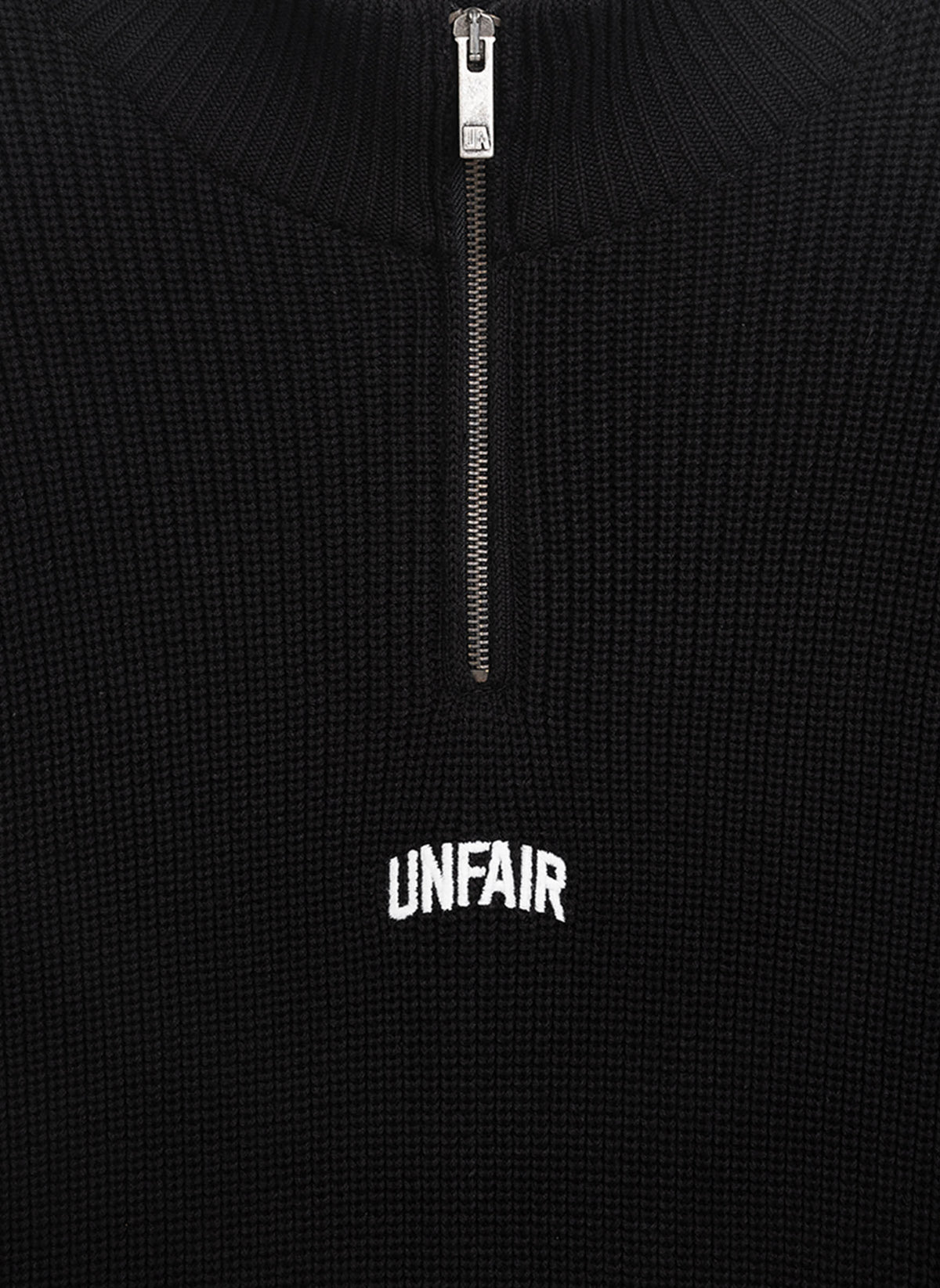 Heavy Knitted Halfzip Sweatshirt - Black