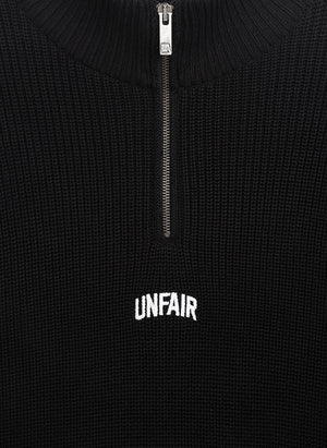 Heavy Knitted Halfzip Sweatshirt - Black