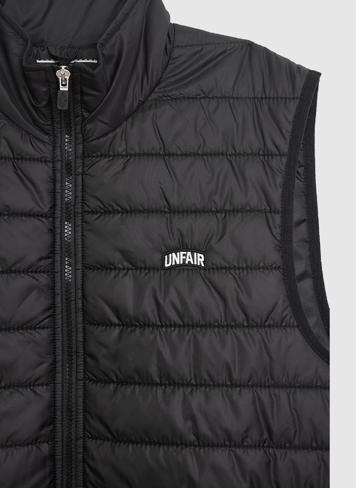 Curved Quilted Vest - Black