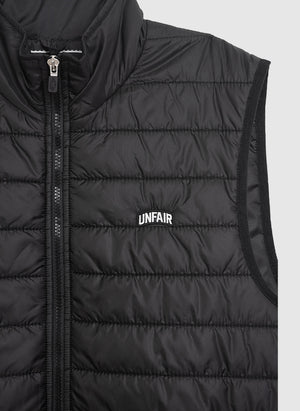 Curved Quilted Vest - Black