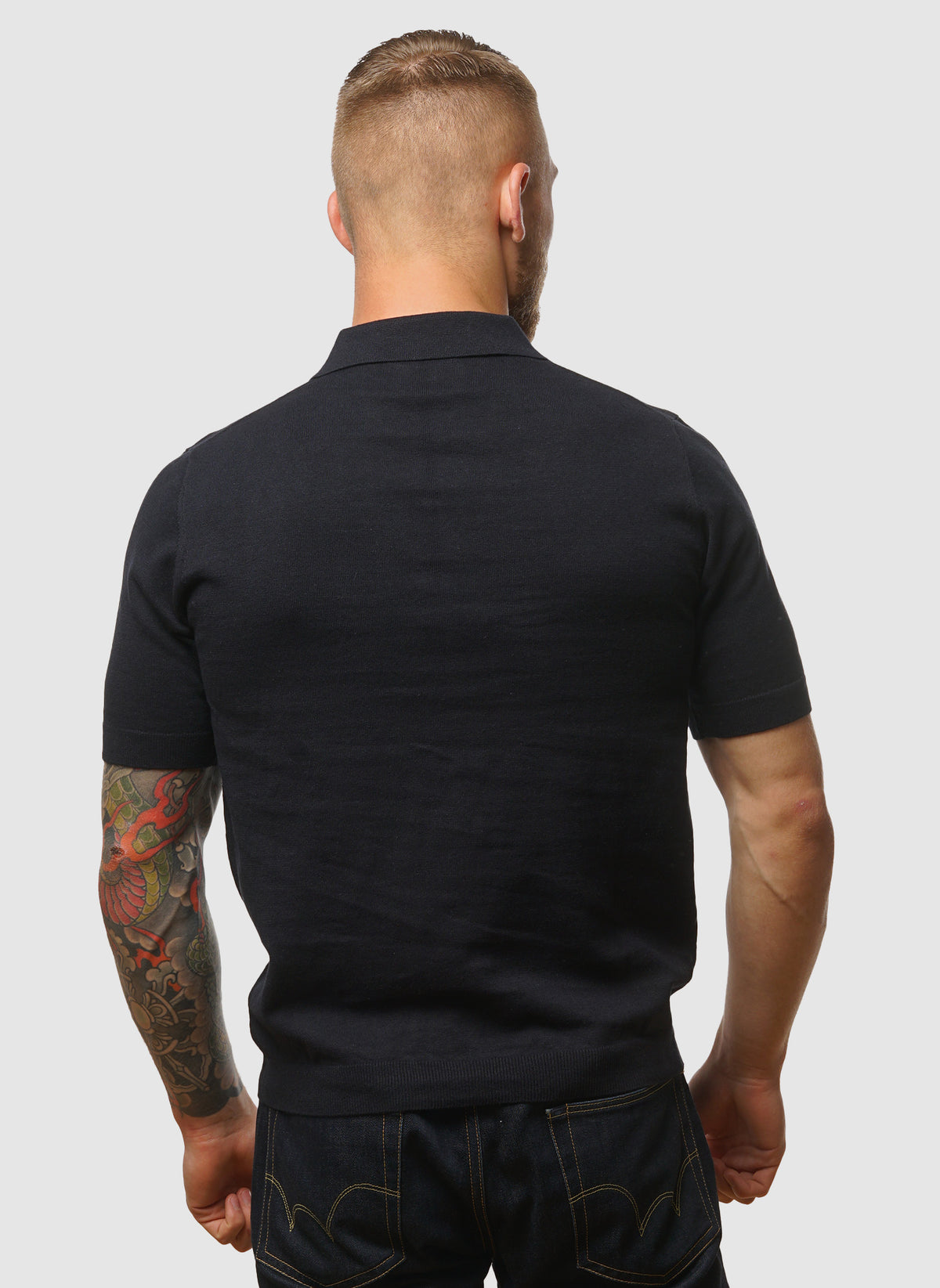 Leif Cotton Linen Polo - Dark Navy