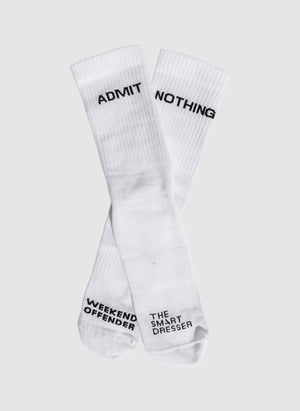 TSD x WO Admit Nothing Socks - White