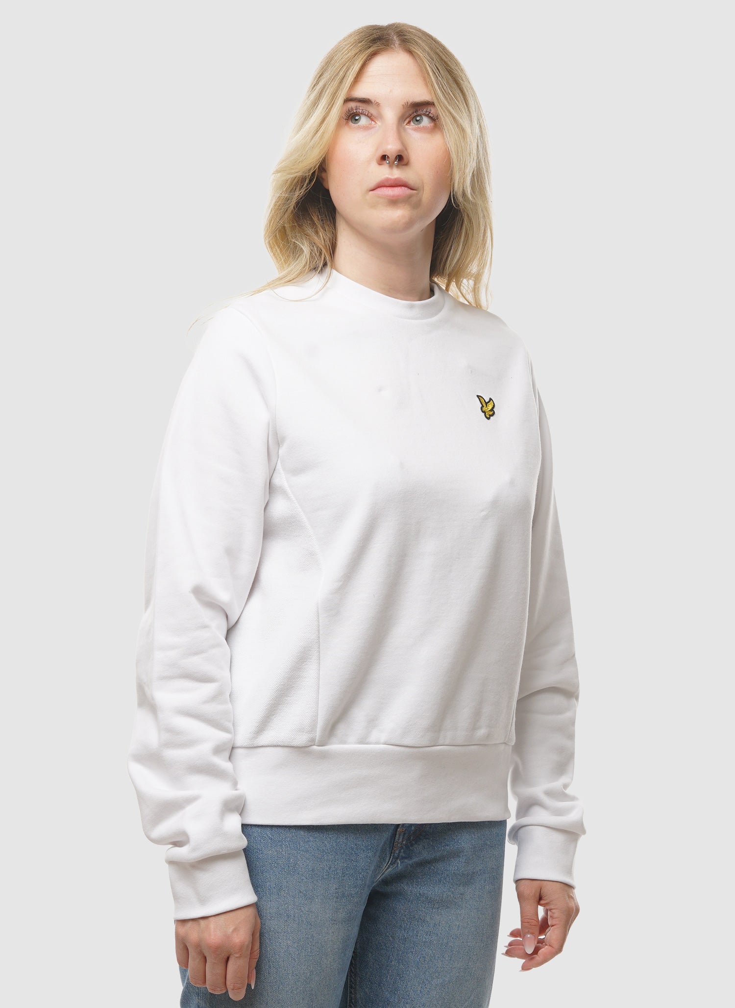 Womens Textured Panel Sweatshirt - White
