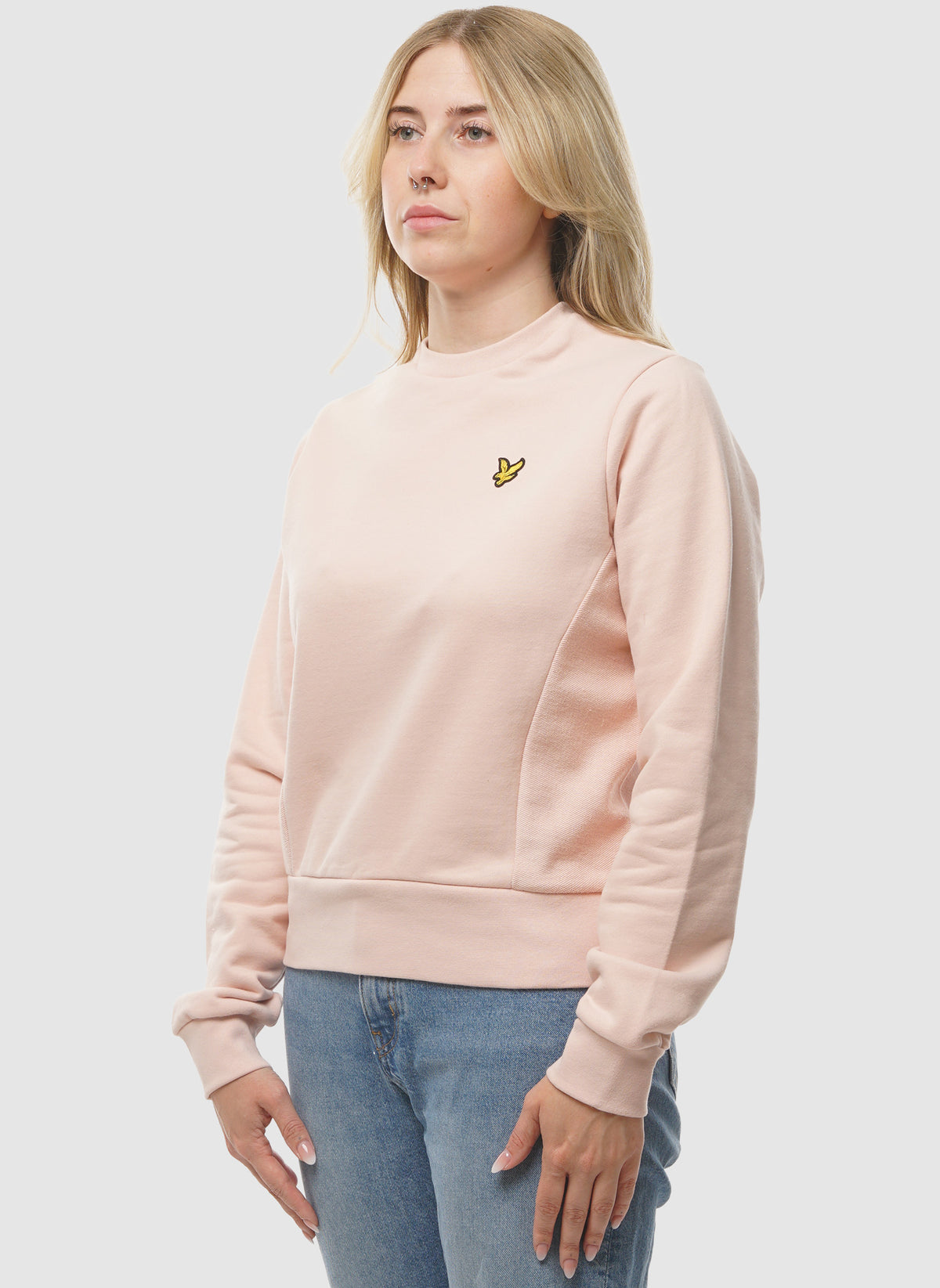Womens Textured Panel Sweatshirt - Sky Pink