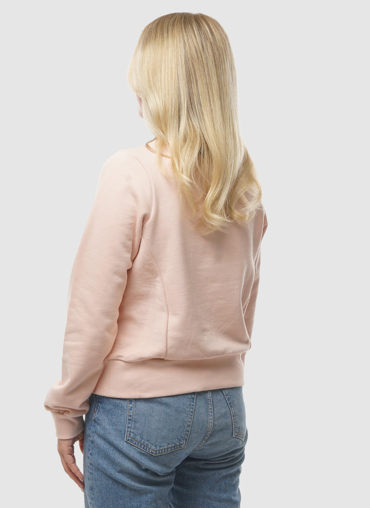 Womens Textured Panel Sweatshirt - Sky Pink