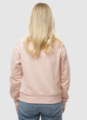 Womens Textured Panel Sweatshirt - Sky Pink
