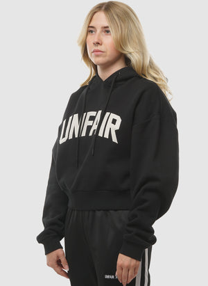 Unfair Womens Curved Hoodie - Black