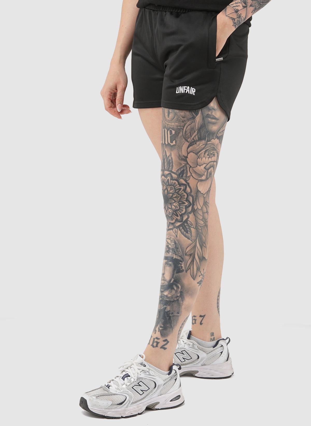 Unfair Womens Curved Shorts - Black