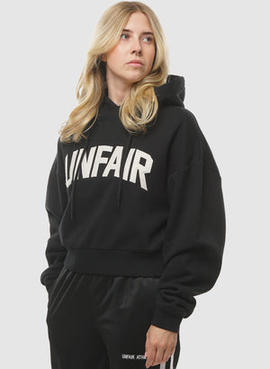 Unfair Womens Curved Hoodie - Black