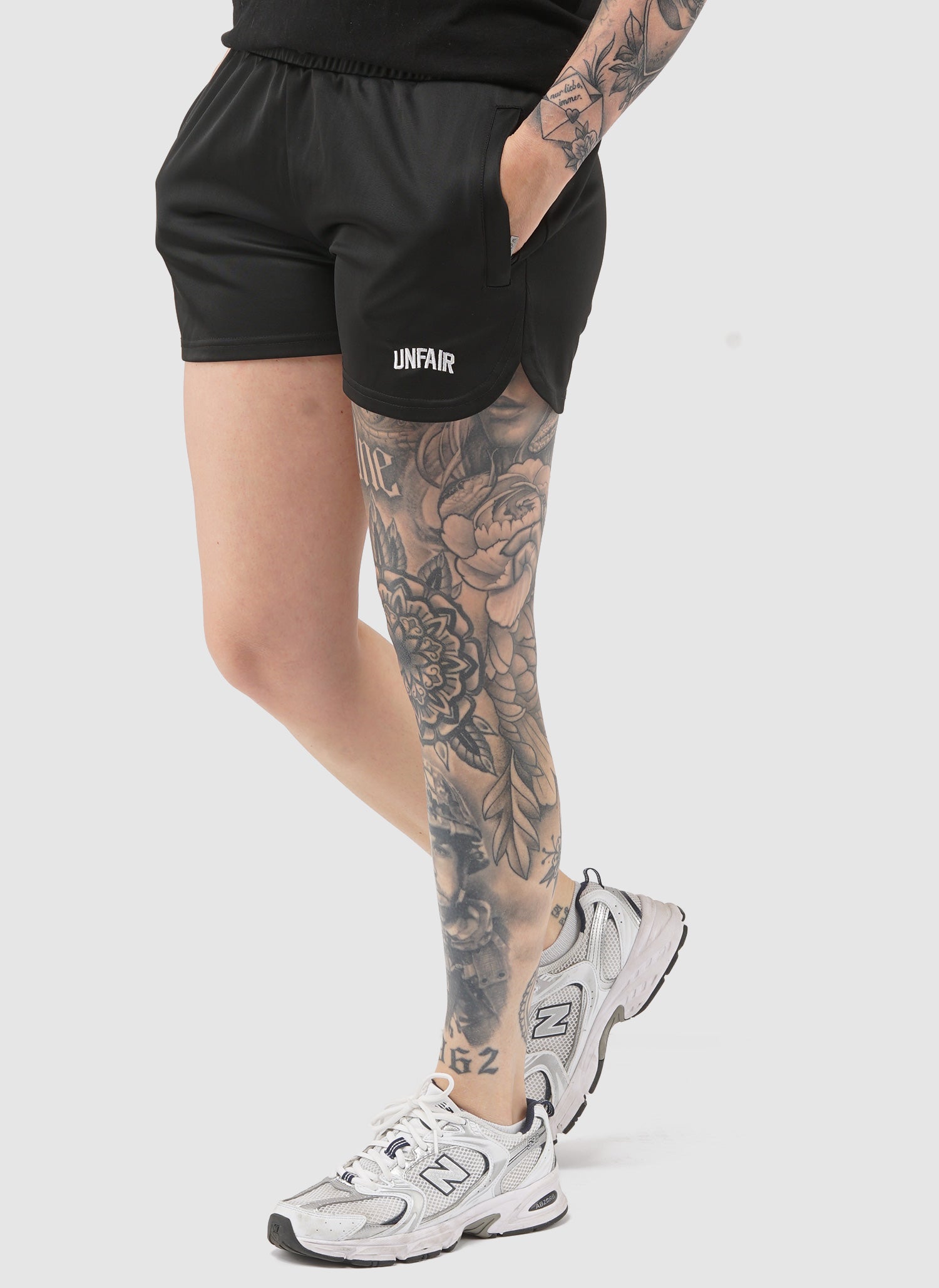 Unfair Womens Curved Shorts - Black