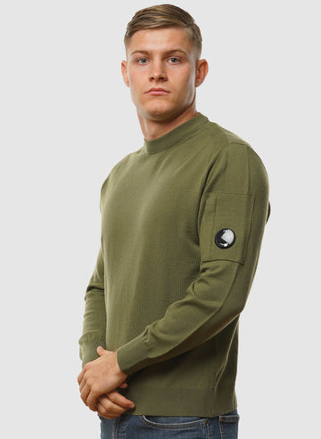 Merino Wool Lens Crew Neck - Capers