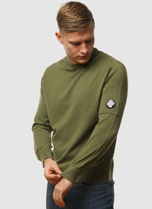 Merino Wool Lens Crew Neck - Capers