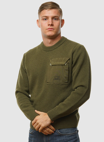 Mixed Lambswool Crew Neck - Capers