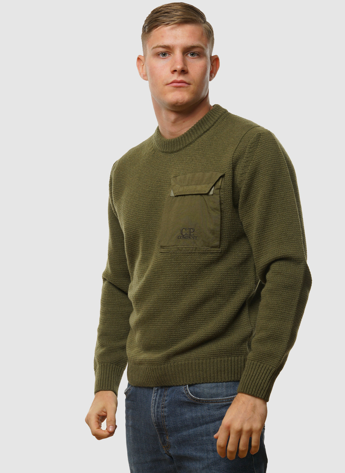 Mixed Lambswool Crew Neck - Capers