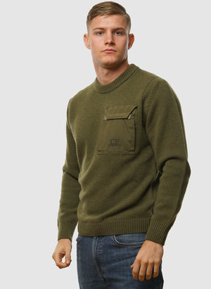 Mixed Lambswool Crew Neck - Capers