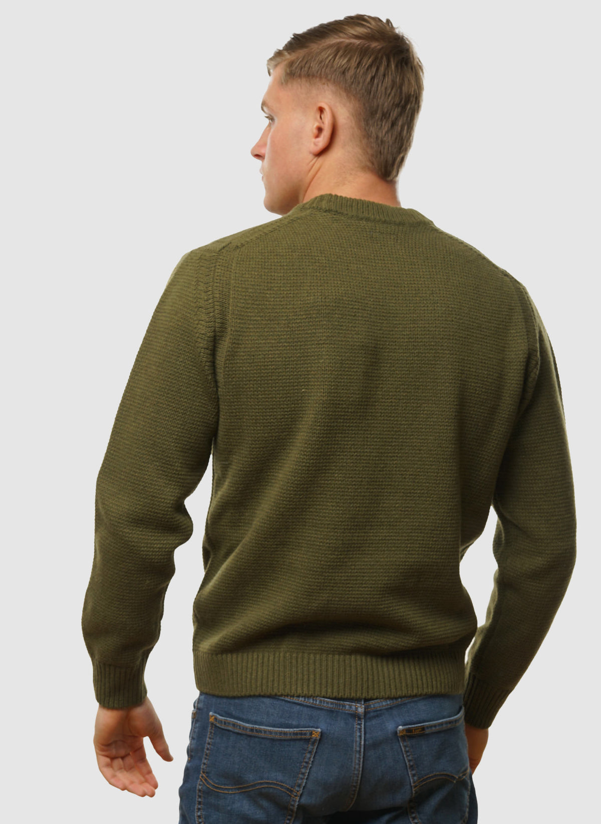 Mixed Lambswool Crew Neck - Capers