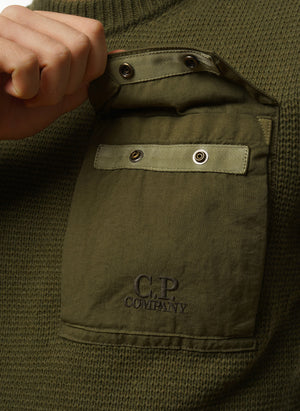 Mixed Lambswool Crew Neck - Capers