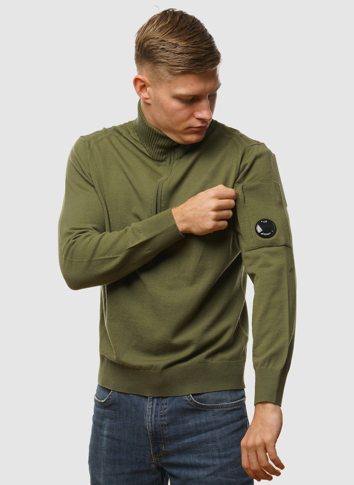 Merino Wool Lens Quarter-Zip - Capers