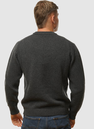 Mixed Lambswool Crew Neck - Dark Shadow