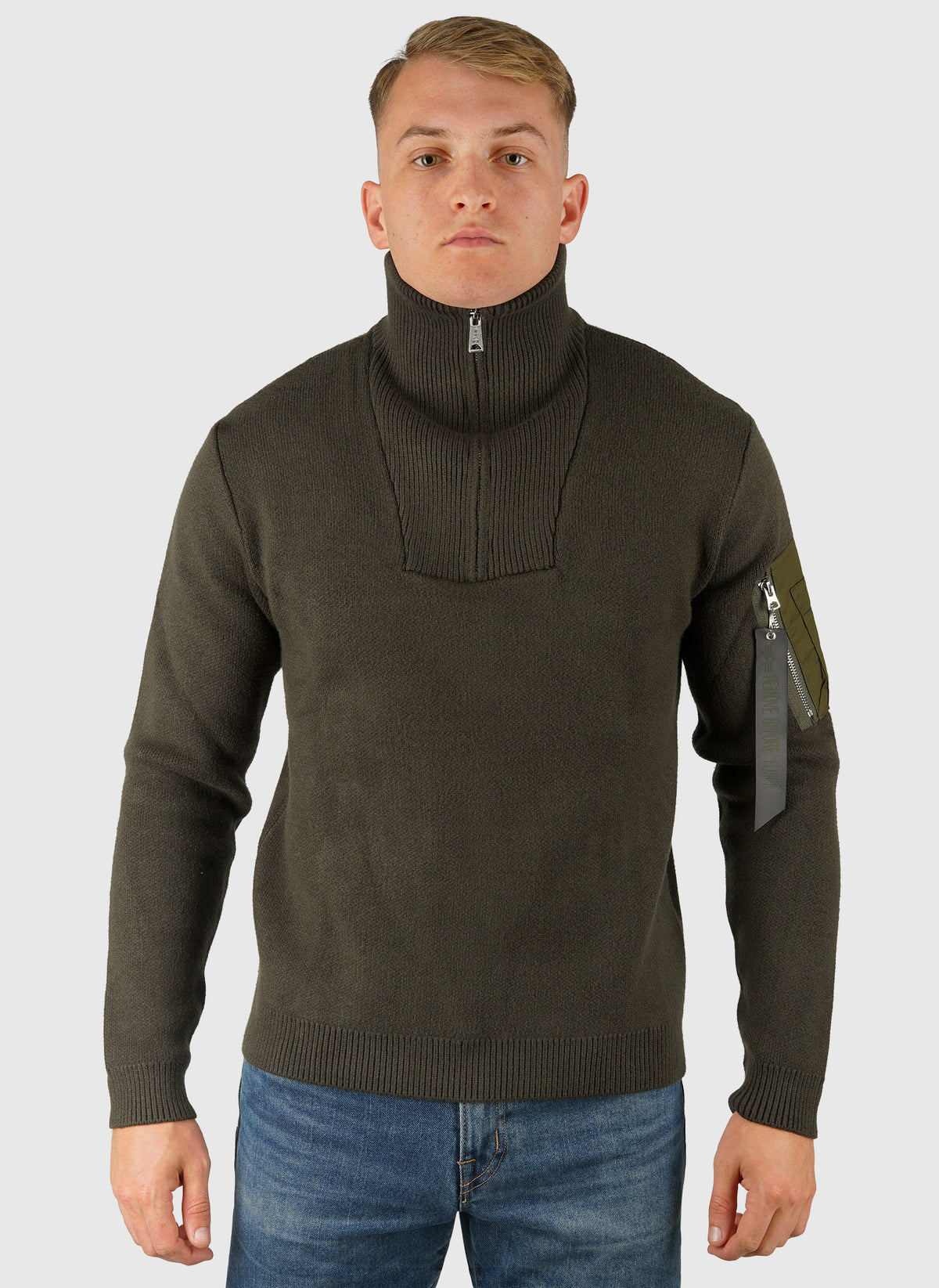 Knitted Troyer - Mud Olive