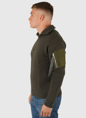 Knitted Troyer - Mud Olive