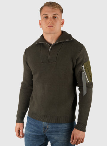 Knitted Troyer - Mud Olive