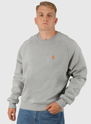 Logo Crew Neck Sweatshirt - Grey Melange