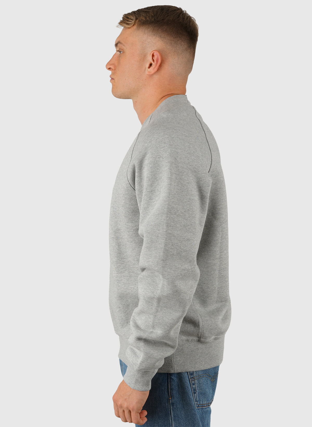 Logo Crew Neck Sweatshirt - Grey Melange