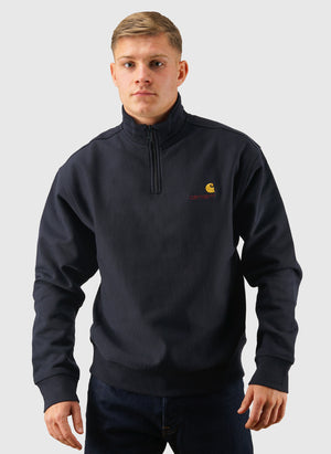 Half Zip American Script Sweatshirt - Deep Night