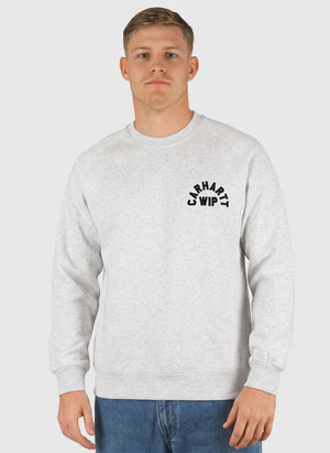 Arch Script Sweatshirt - Ash Heather/Dark Navy